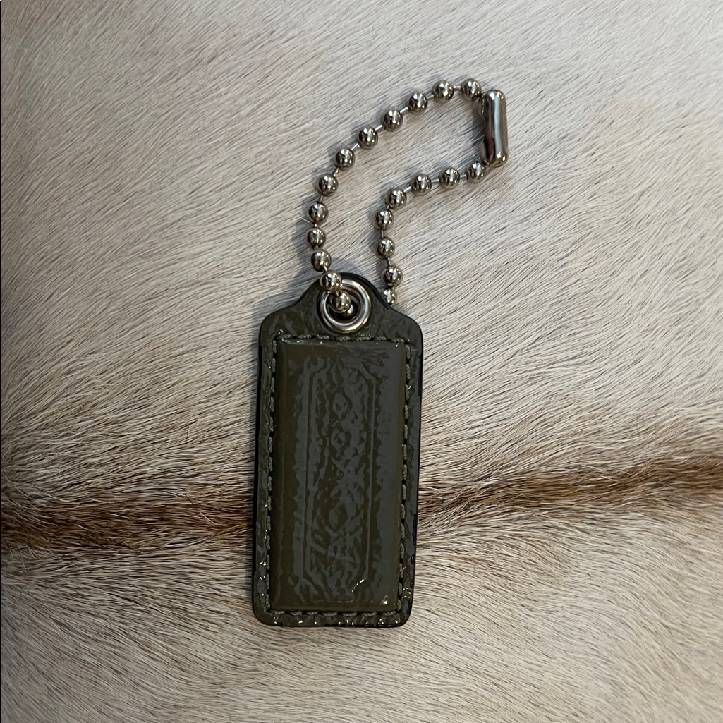 Coach Dark Green Leather Key Holder Coach Dark Green Leather Key Holder